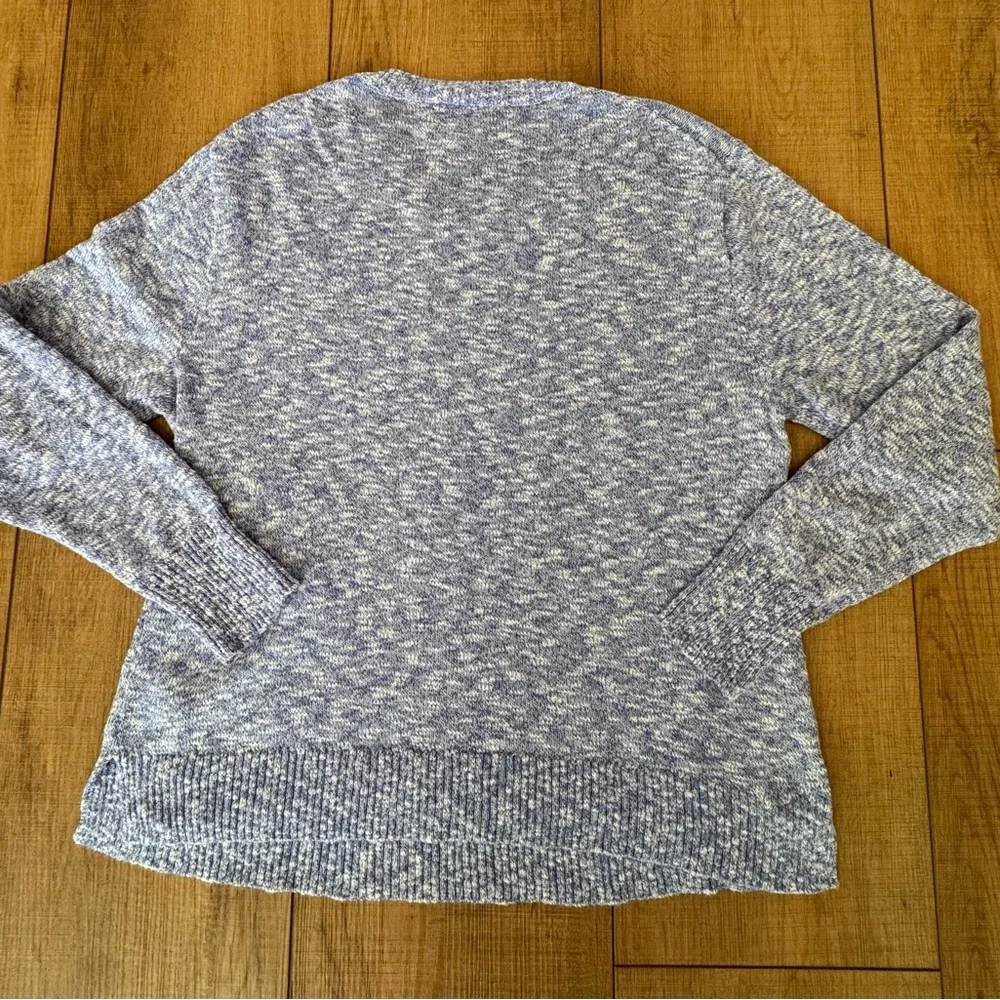 J.Crew Crewneck Beach Sweater Blue Marled Size M - Picture 6 of 6